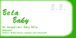bela baky business card