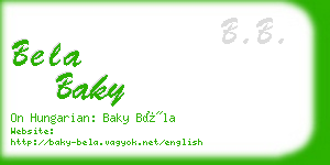 bela baky business card